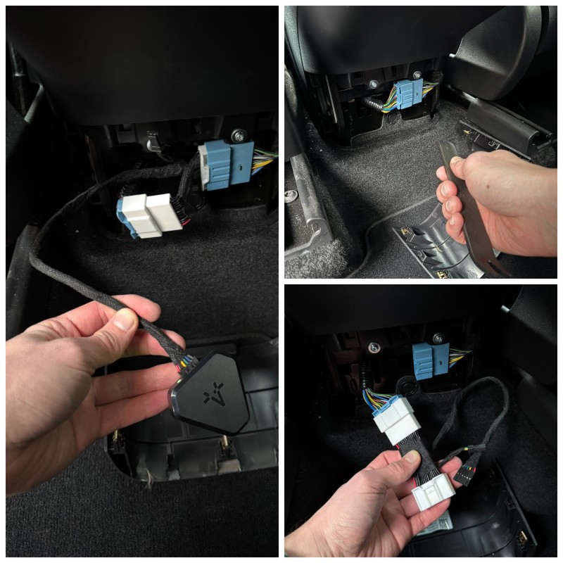 Einbau des Commanders im Fond des Tesla Model Y