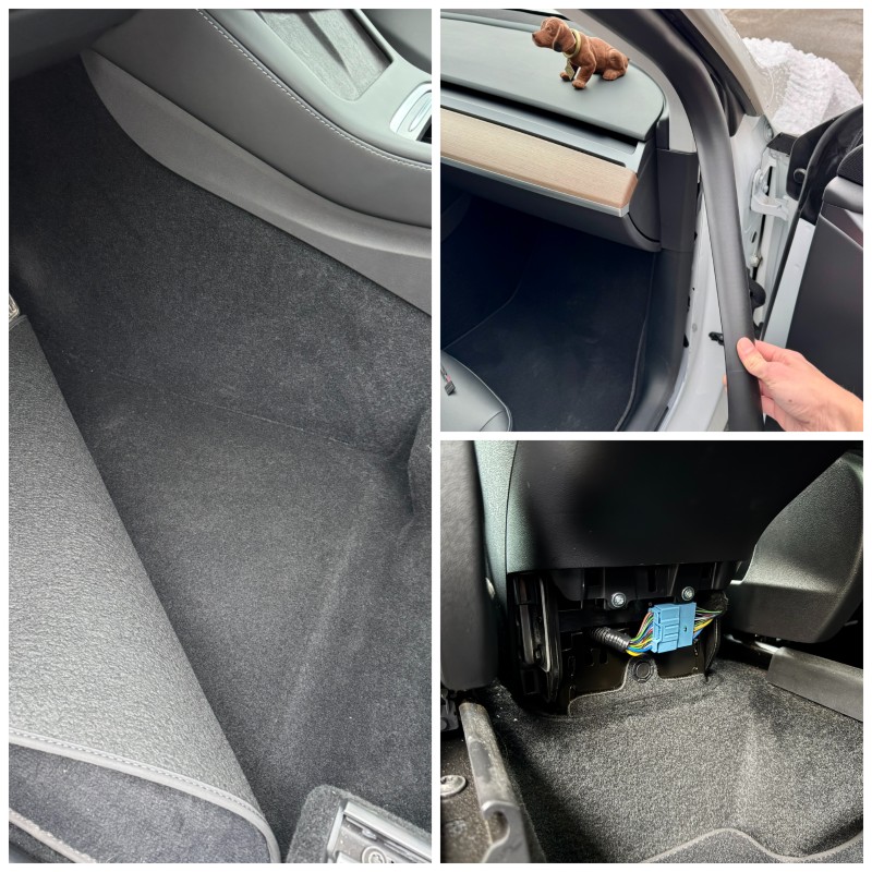 Veranschaulichung der Montageorte des Commanders im Tesla Model Y