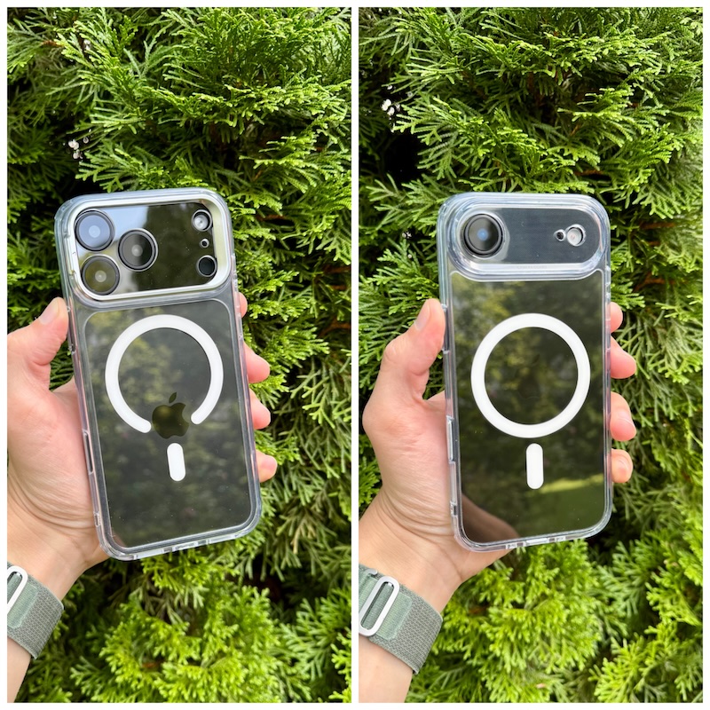 detailansicht der ultra hybrid magnet hülle von esr am iphone air und iphone 17 pro max