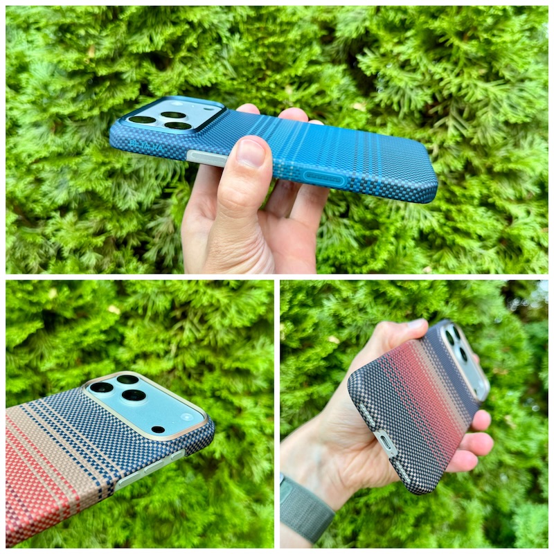 Detailaufnahme kamera schutzring pitaka aramid case ultra-slim iphone 17 pro