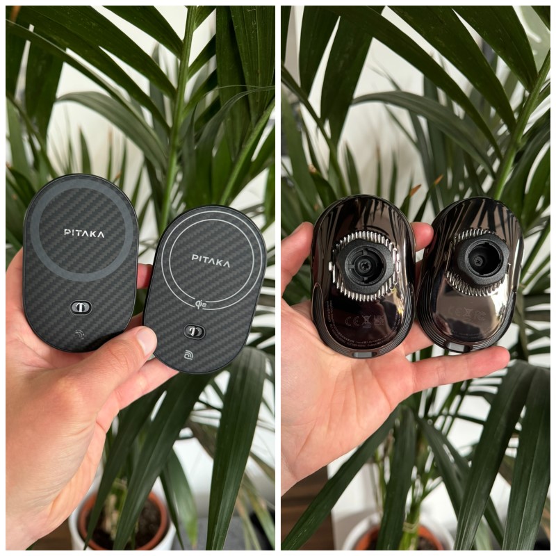 Direktvergleich der alten und neuen MagEZ Pro 2 Ladeschale für die Auto-Halterung