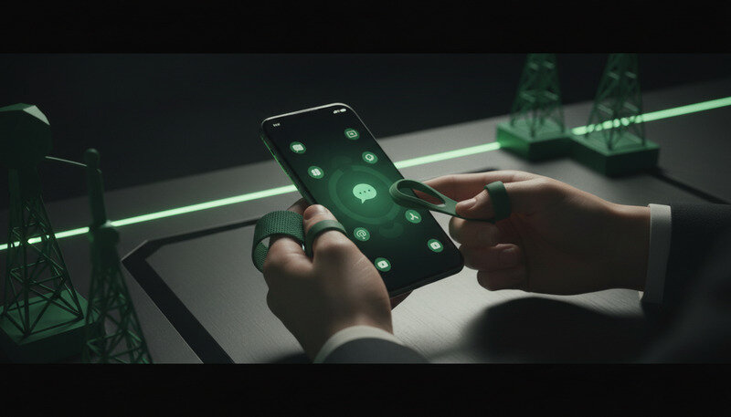 Person trägt Smartphone mit verschiedenen Bandtypen und demonstriert die ergonomischen Unterschiede