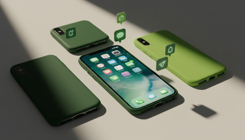iPhone X in verschiedenen Handyhüllen auf weißem Hintergrund