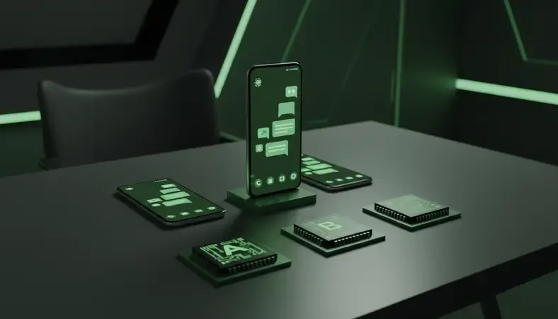 Vergleich der drei führenden Smartphone-Chips auf einem modernen Schreibtisch