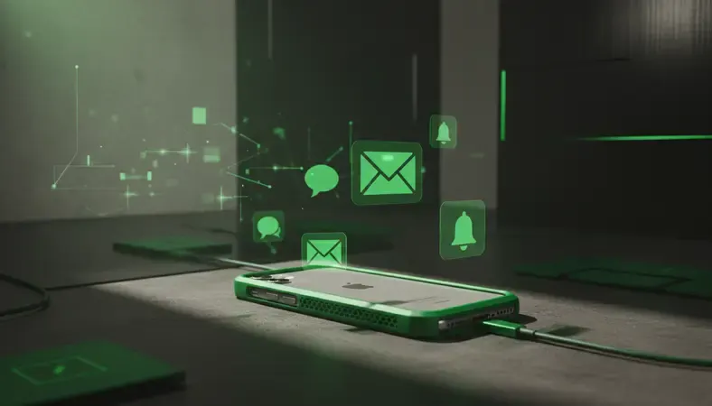 RhinoShield CrashGuard Bumper um ein iPhone montiert, Rückseite sichtbar