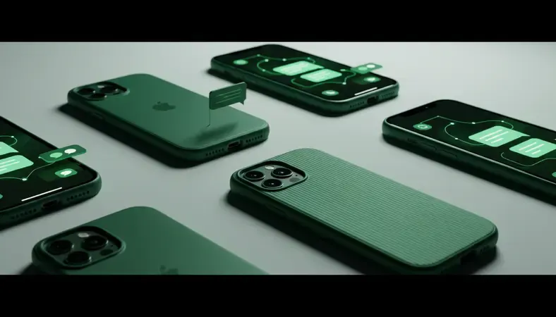Elegante iPhone 13 Hüllen in verschiedenen Designs und Farben auf weißem Hintergrund arrangiert