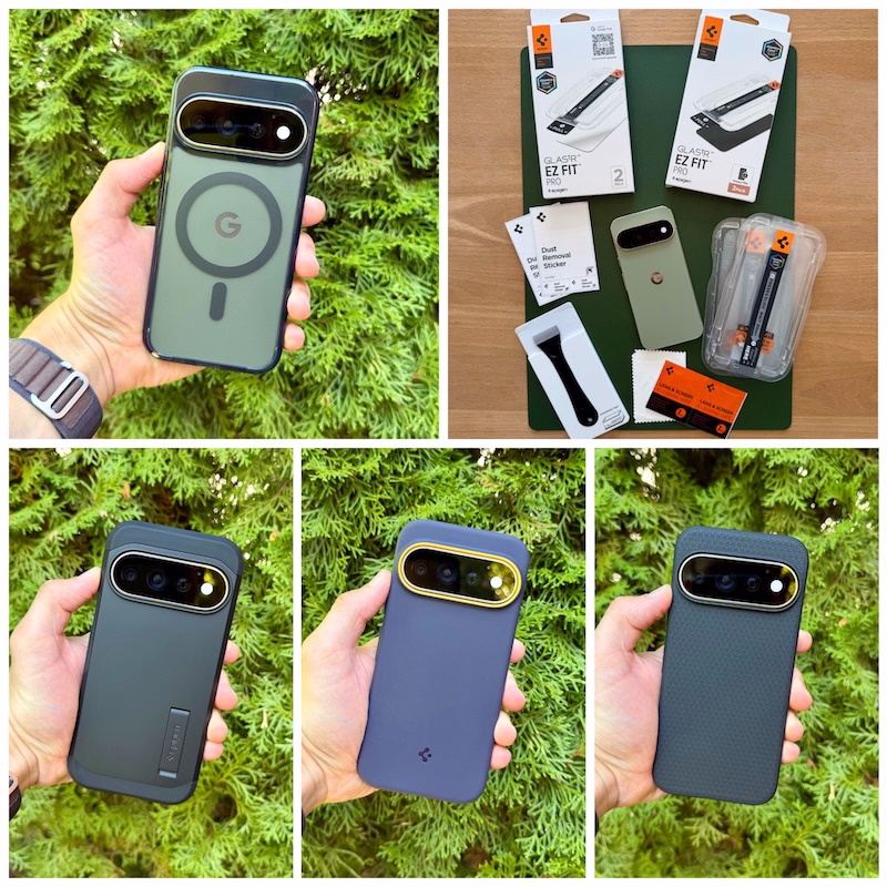 Darstellung der verschiedenen google pixel 11 pro hüllen und panzergläser im test, optischer Vergleich